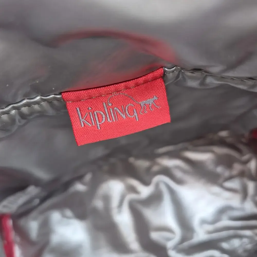 Kipling Kichirou Cross Body Nylon Insulated Lunch Box Bag Melon Pink Textured